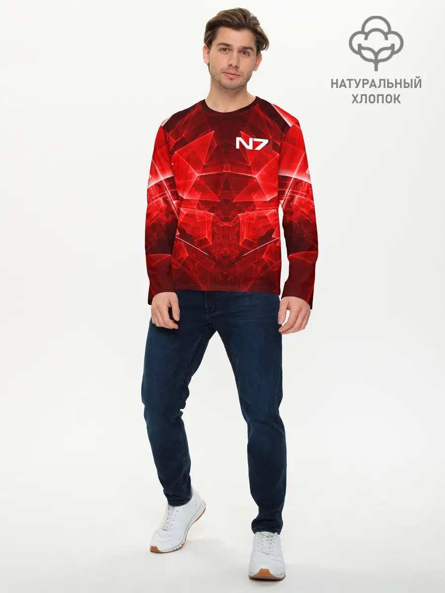 Мужской лонгслив базовый / MASS EFFECT N7 (P007_P004ooo1571473, P004ooo1571473)
