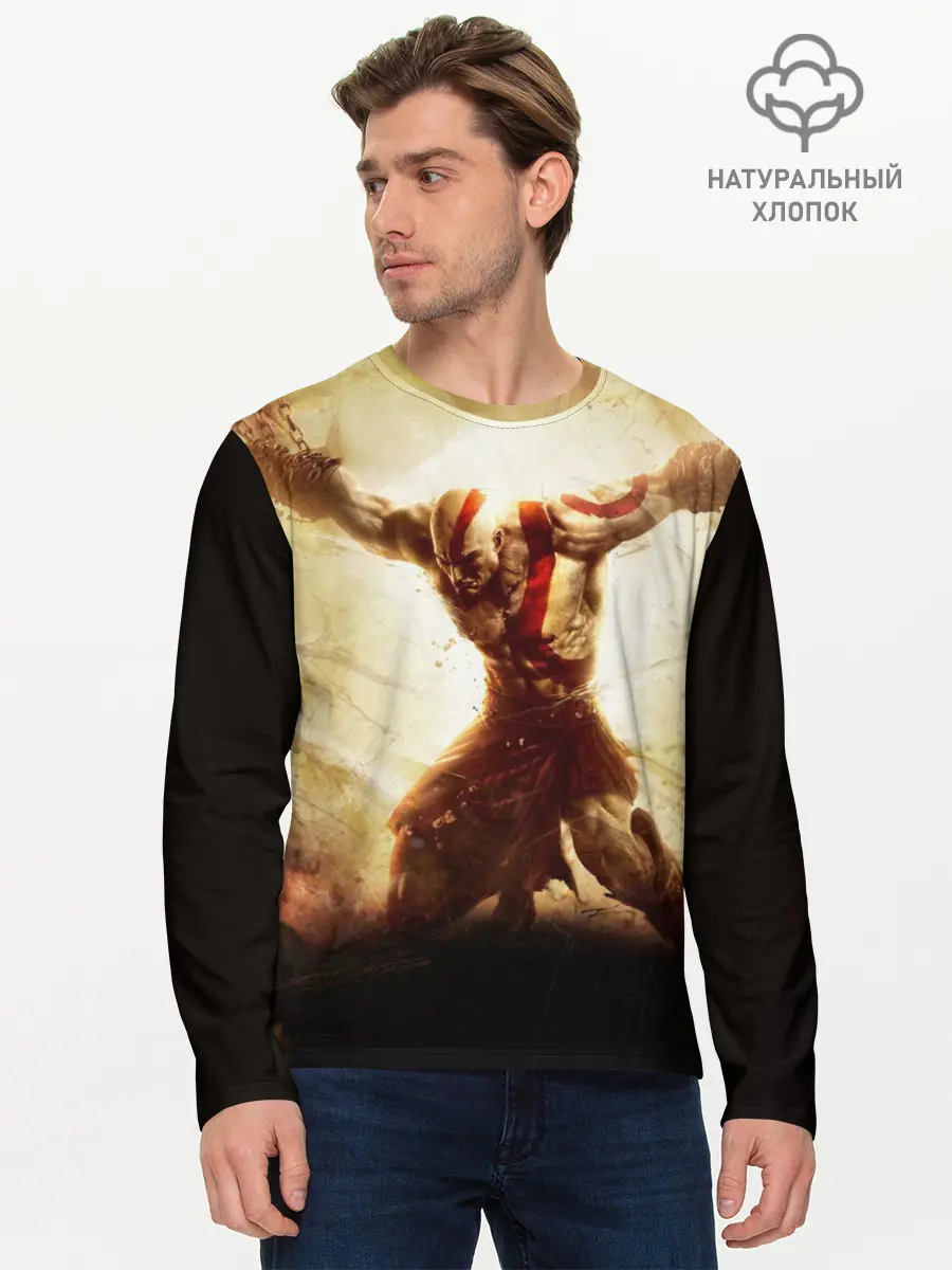 Мужской лонгслив базовый / God of War (P007_P004ooo1574675, P004ooo1574675)