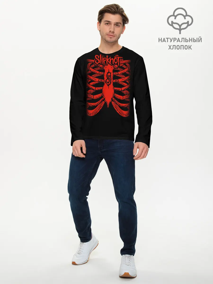 Мужской лонгслив базовый / Slipknot (P007_P004ooo1576685, P004ooo1576685)