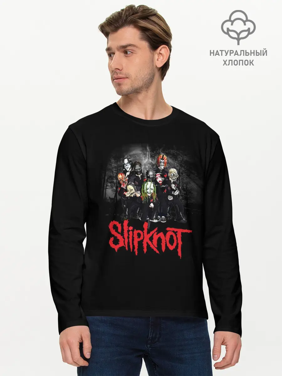 Мужской лонгслив базовый / Slipknot (P007_P004ooo1576957, P004ooo1576957)