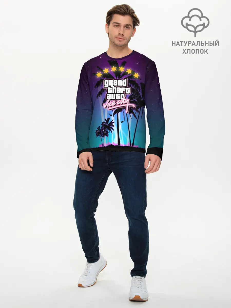 Мужской лонгслив базовый / GTA Vice City (P007_P004ooo1572633, P004ooo1572633)