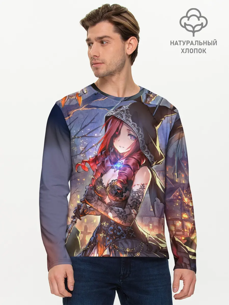 Мужской лонгслив базовый / Однокрылый демон Амира (P007_P004ooo1574039, P004ooo1574039)