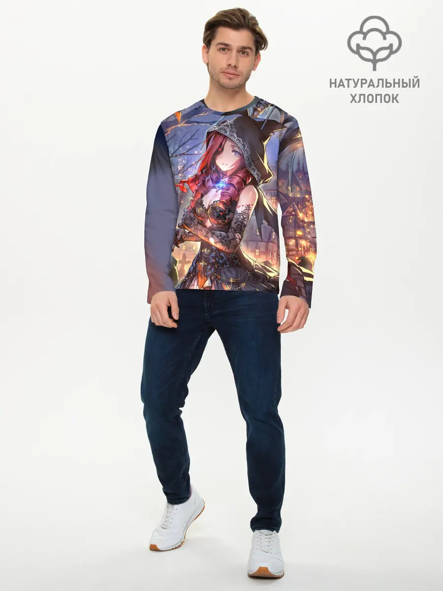 Мужской лонгслив базовый / Однокрылый демон Амира (P007_P004ooo1574039, P004ooo1574039)