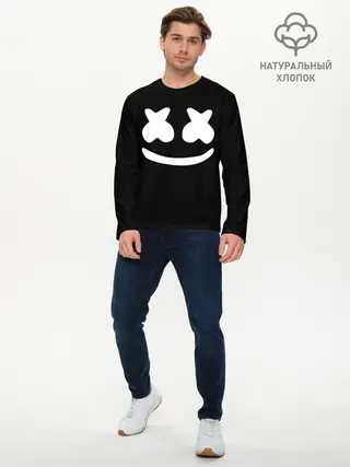 Мужской лонгслив базовый / Marshmello black