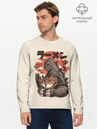 Мужской лонгслив базовый / GODZILLA КУШАЕТ | ГОДЗИЛЛА (P007_P004ooo1585669, P004ooo1585669)