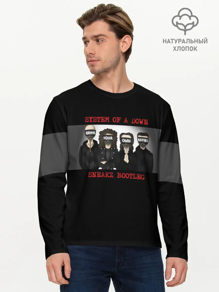 Мужской лонгслив базовый / System of a Down (P007_P004ooo1586037, P004ooo1586037)