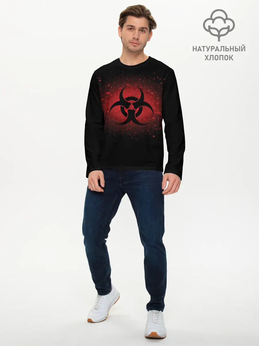 Мужской лонгслив базовый / Biohazard (P007_P004ooo1586039, P004ooo1586039)