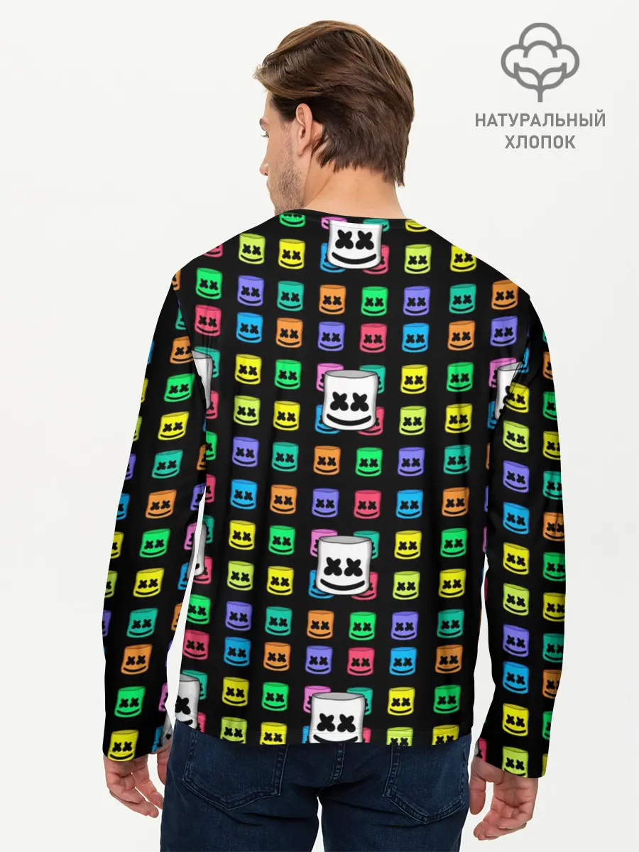 Мужской лонгслив базовый / Marshmello (P007_P004ooo1584965, P004ooo1584965)