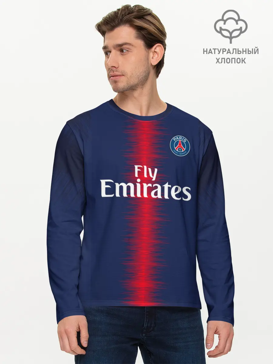 Мужской лонгслив базовый / Mbappe home 18-19 (P007_P004ooo1585033, P004ooo1585033)