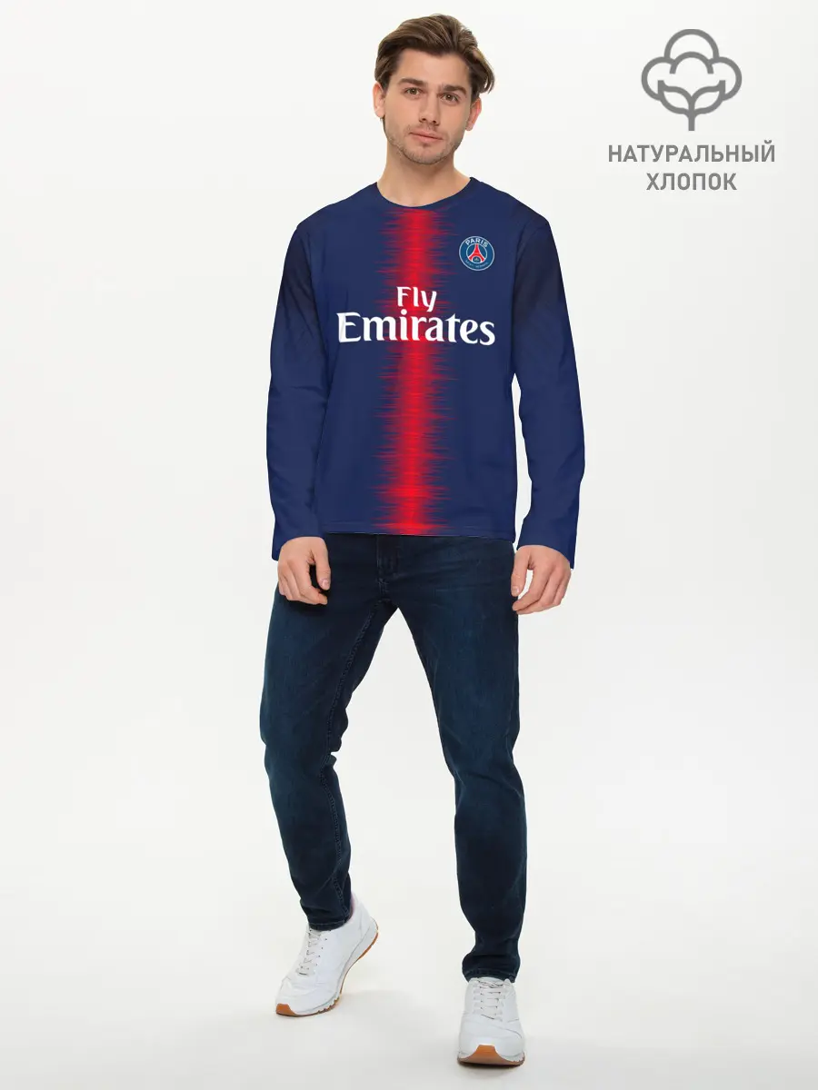 Мужской лонгслив базовый / Mbappe home 18-19 (P007_P004ooo1585033, P004ooo1585033)