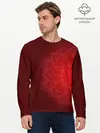 Мужской лонгслив базовый / Красная мандала (P007_P004ooo1585235, P004ooo1585235)