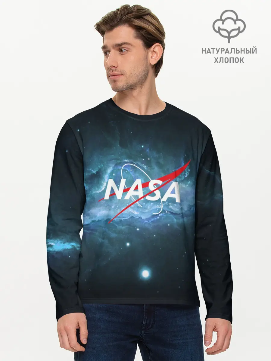 Мужской лонгслив базовый / NASA (P007_P004ooo1585309, P004ooo1585309)