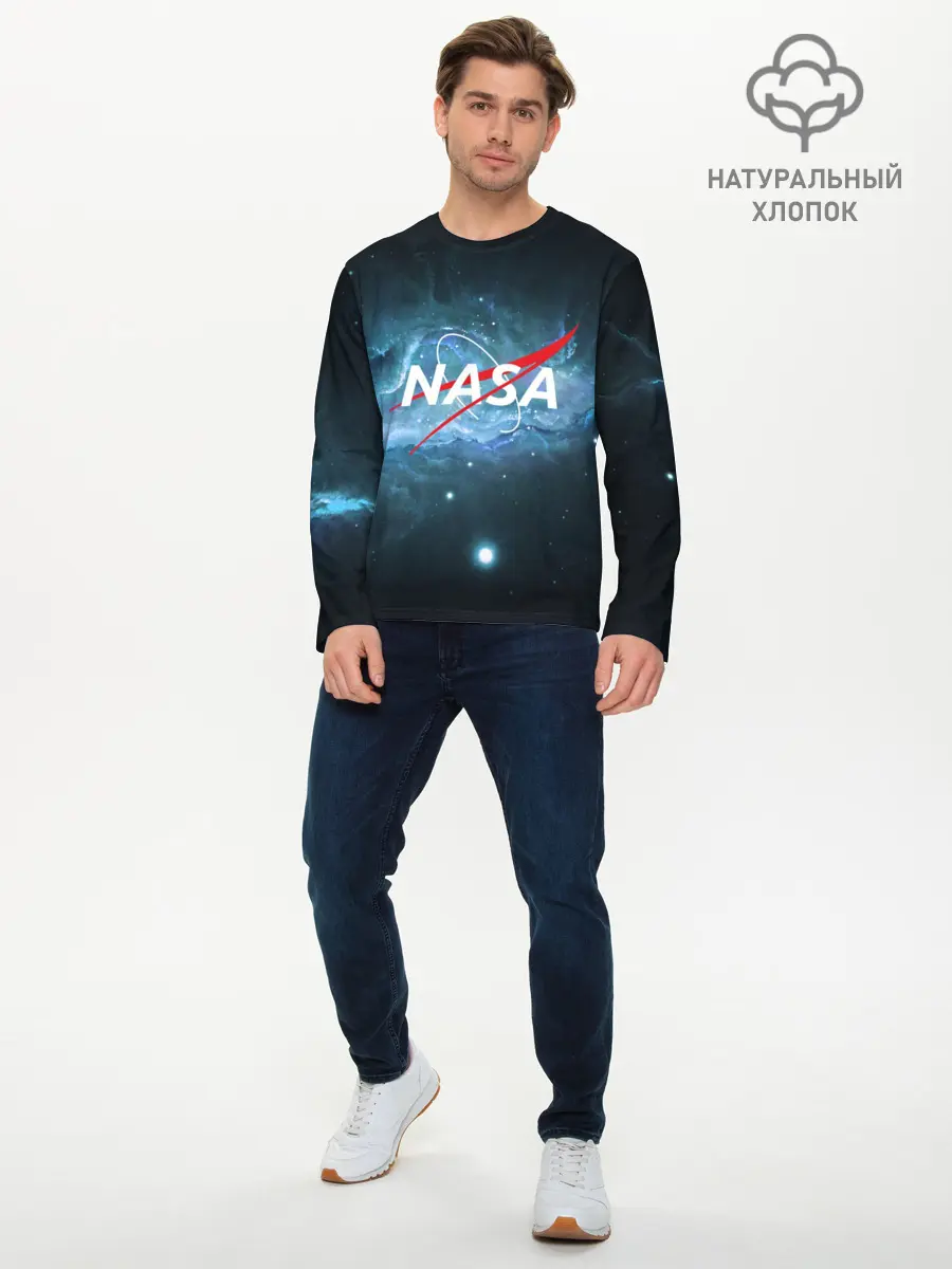 Мужской лонгслив базовый / NASA (P007_P004ooo1585309, P004ooo1585309)