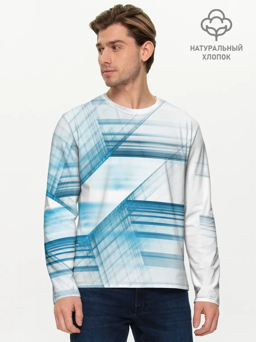 Мужской лонгслив базовый / STRIPES (P007_P004ooo1586353, P004ooo1586353)