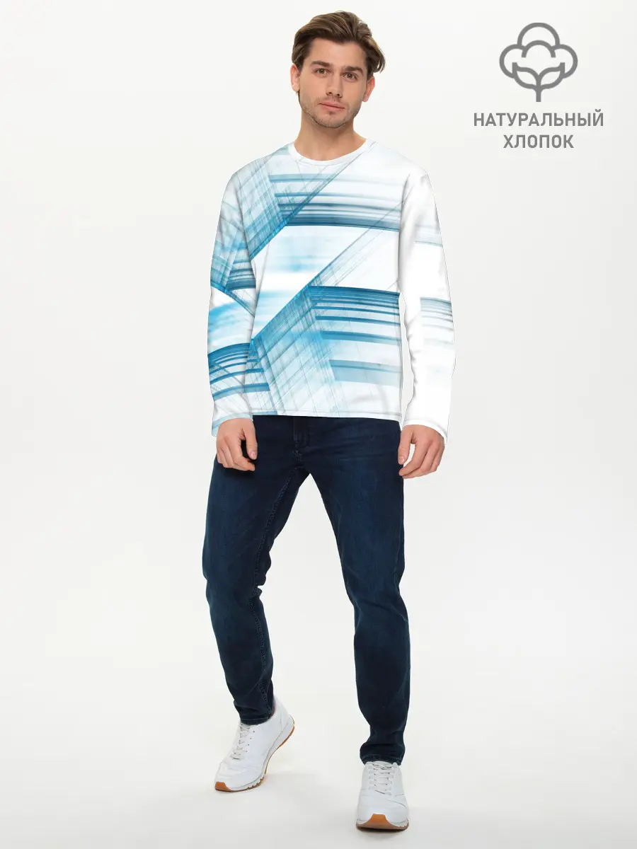 Мужской лонгслив базовый / STRIPES (P007_P004ooo1586353, P004ooo1586353)