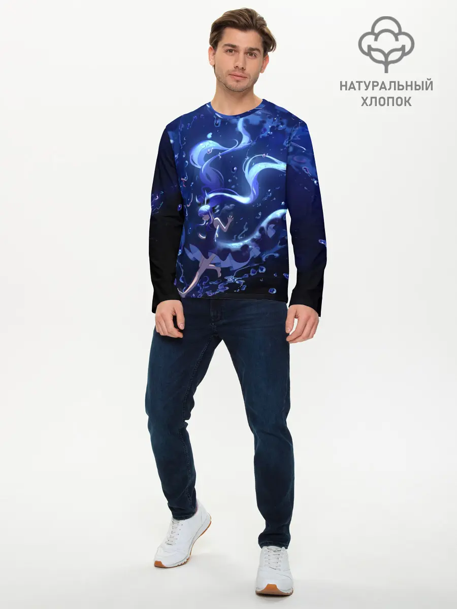 Мужской лонгслив базовый / Вокалоид Мику Аква (P007_P004ooo1592351, P004ooo1592351)