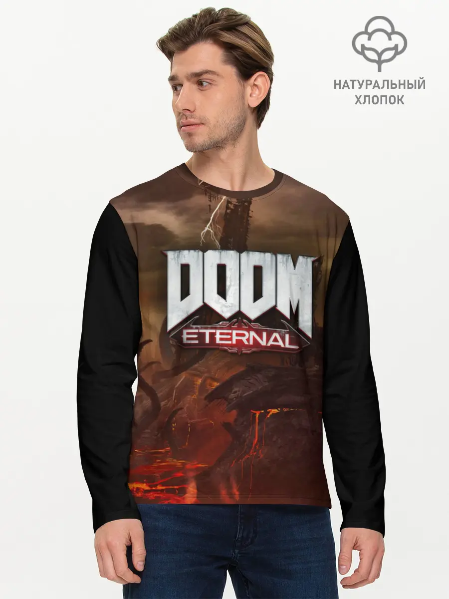Мужской лонгслив базовый / DOOM Eternal (P007_P004ooo1589761, P004ooo1589761)