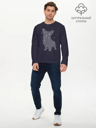 Мужской лонгслив базовый / Корги