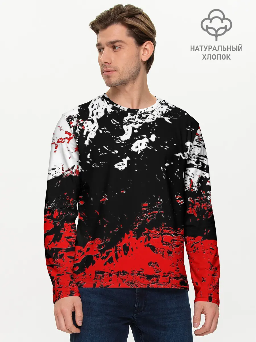 Мужской лонгслив базовый / БРЫЗГИ КРАСОК (P007_P004ooo1600855, P004ooo1600855)