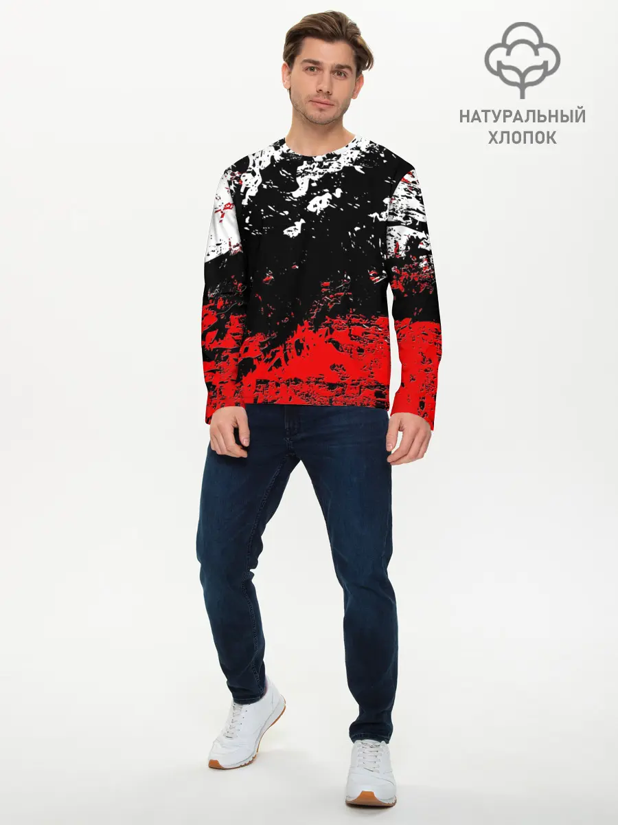 Мужской лонгслив базовый / БРЫЗГИ КРАСОК (P007_P004ooo1600855, P004ooo1600855)