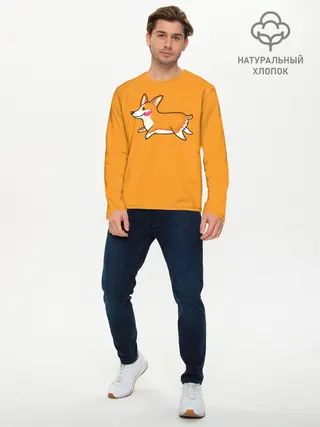 Мужской лонгслив базовый / Корги