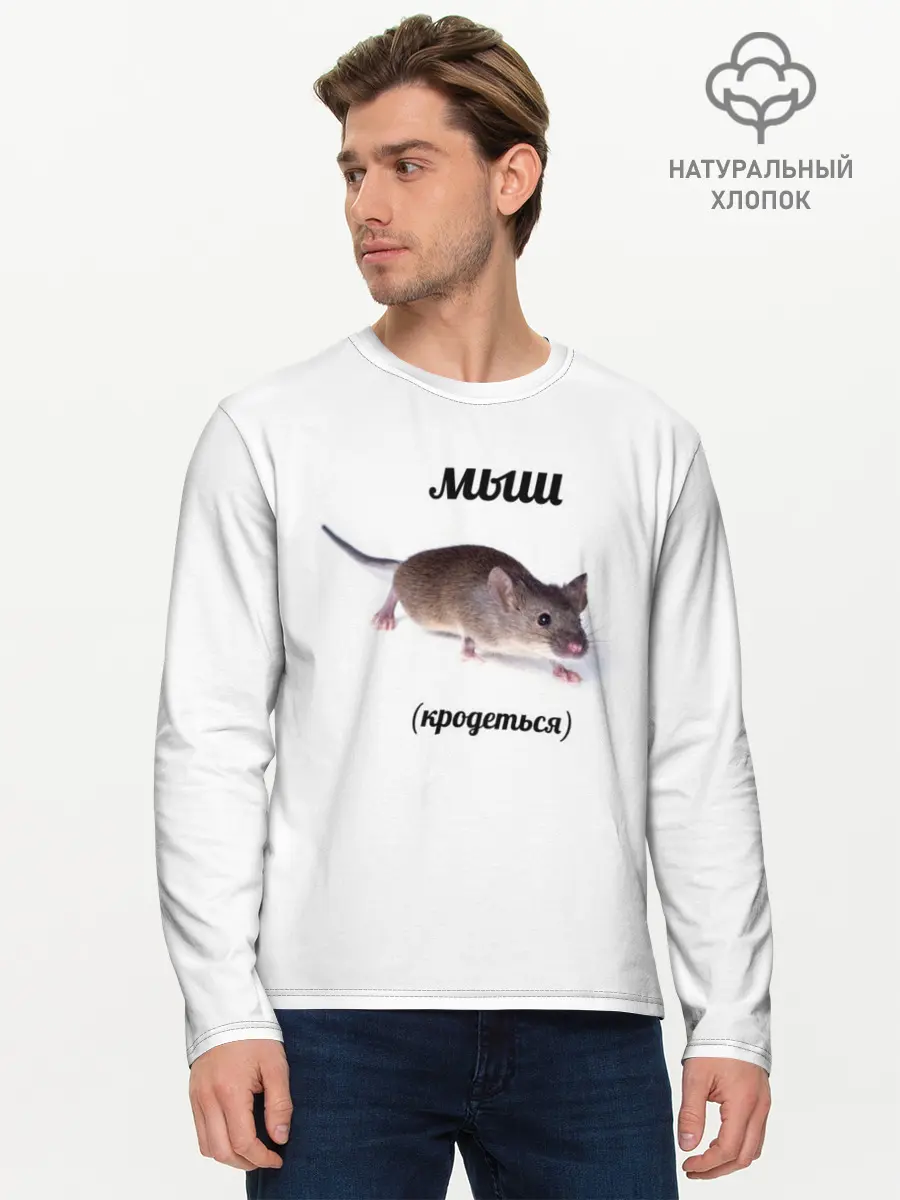 Мужской лонгслив базовый / мыш (P007_P004ooo1601961, P004ooo1601961)
