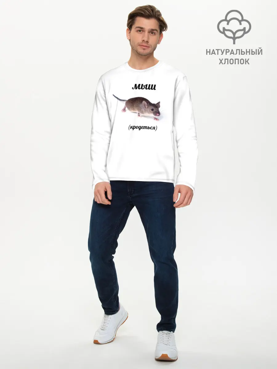 Мужской лонгслив базовый / мыш (P007_P004ooo1601961, P004ooo1601961)