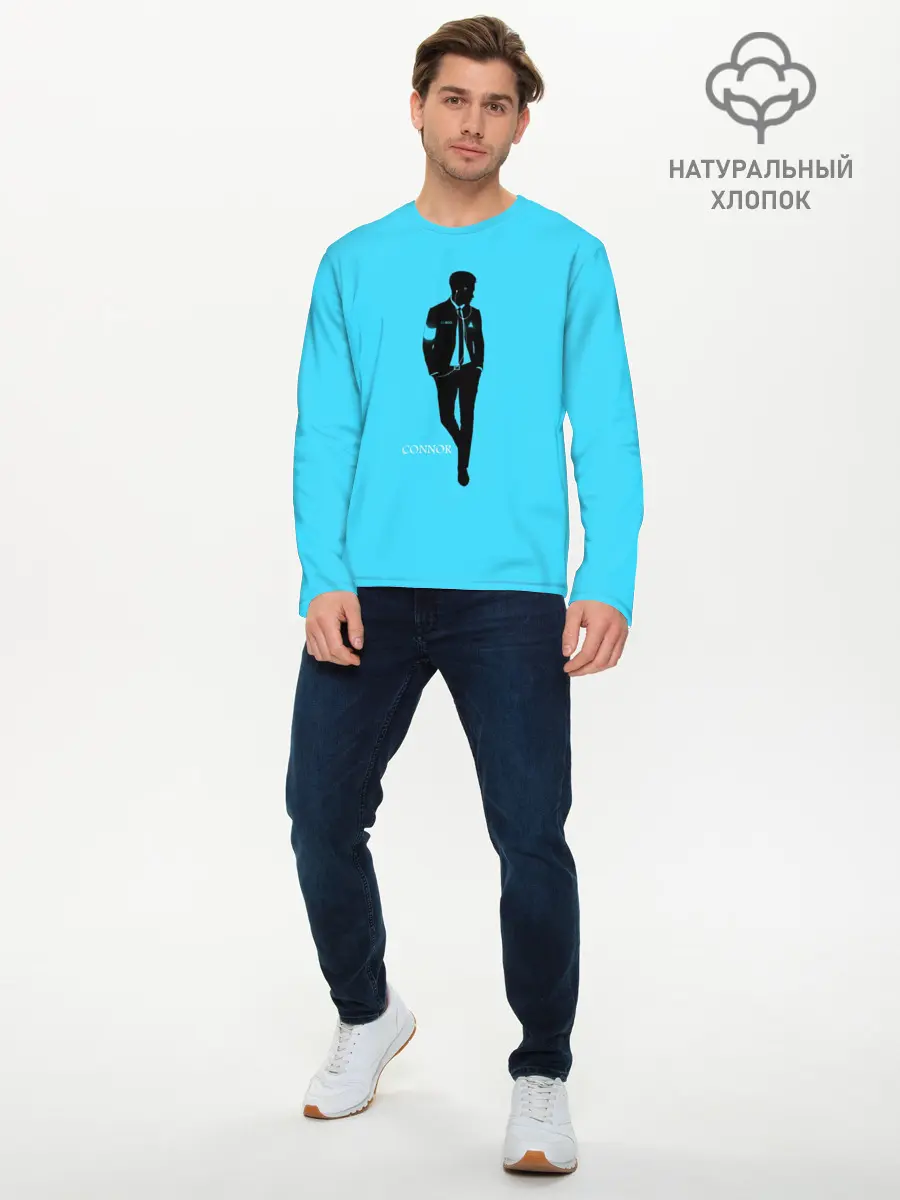Мужской лонгслив базовый / Connor. Detroit: Become Human (P007_P004ooo1602727, P004ooo1602727)