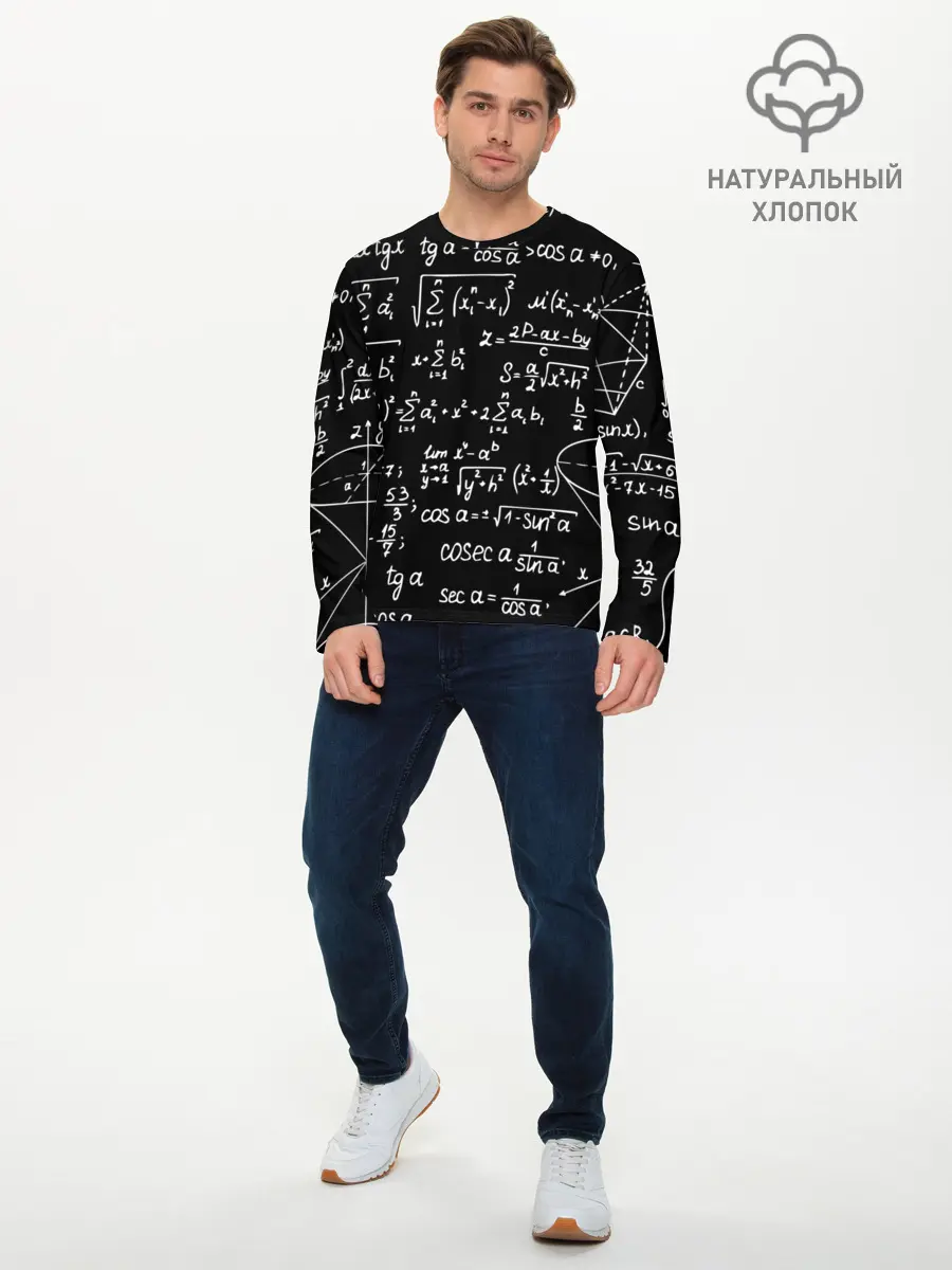 Мужской лонгслив базовый / ФОРМУЛЫ АЛГЕБРА (P007_P004ooo1606345, P004ooo1606345)