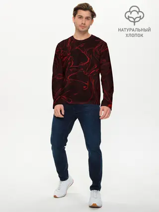 Мужской лонгслив базовый / Кровавые разводы