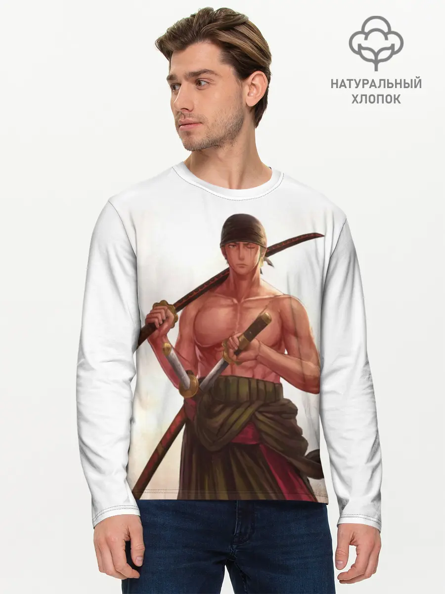 Мужской лонгслив базовый / One Piece - Zoro (P007_P004ooo1606579, P004ooo1606579)