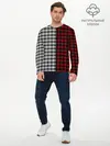Мужской лонгслив базовый / Красно белая рубашка в клетку (P007_P004ooo1605203, P004ooo1605203)