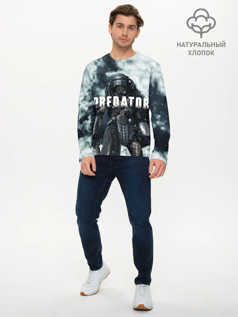 Мужской лонгслив базовый / Фильм /Хищник/ (P007_P004ooo1605723, P004ooo1605723)