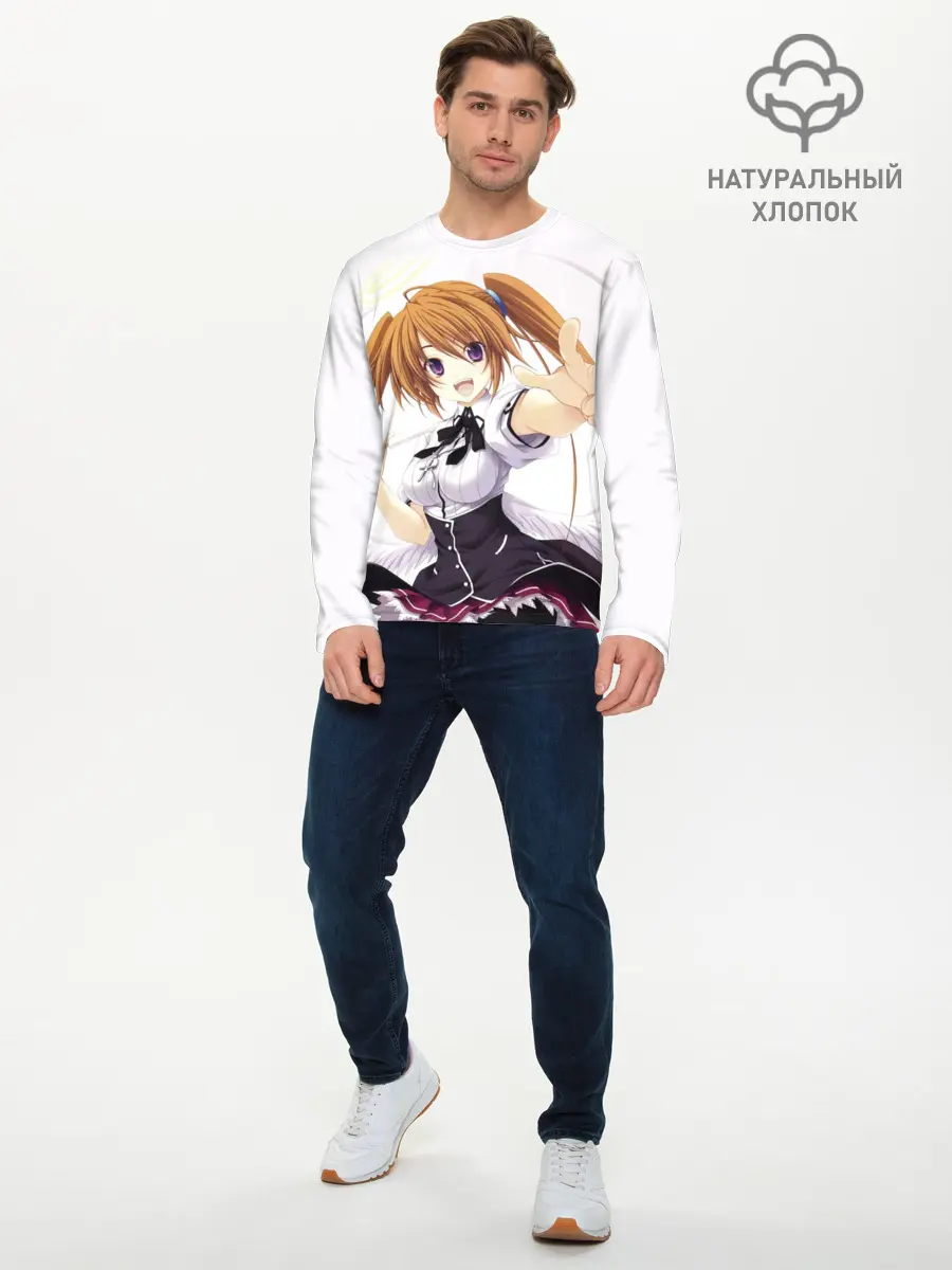 Мужской лонгслив базовый / Ирина Шидо | High School DxD (P007_P004ooo1607457, P004ooo1607457)
