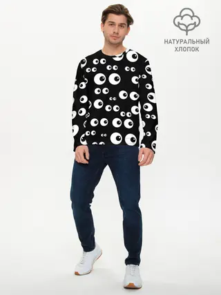 Мужской лонгслив базовый / Глаза