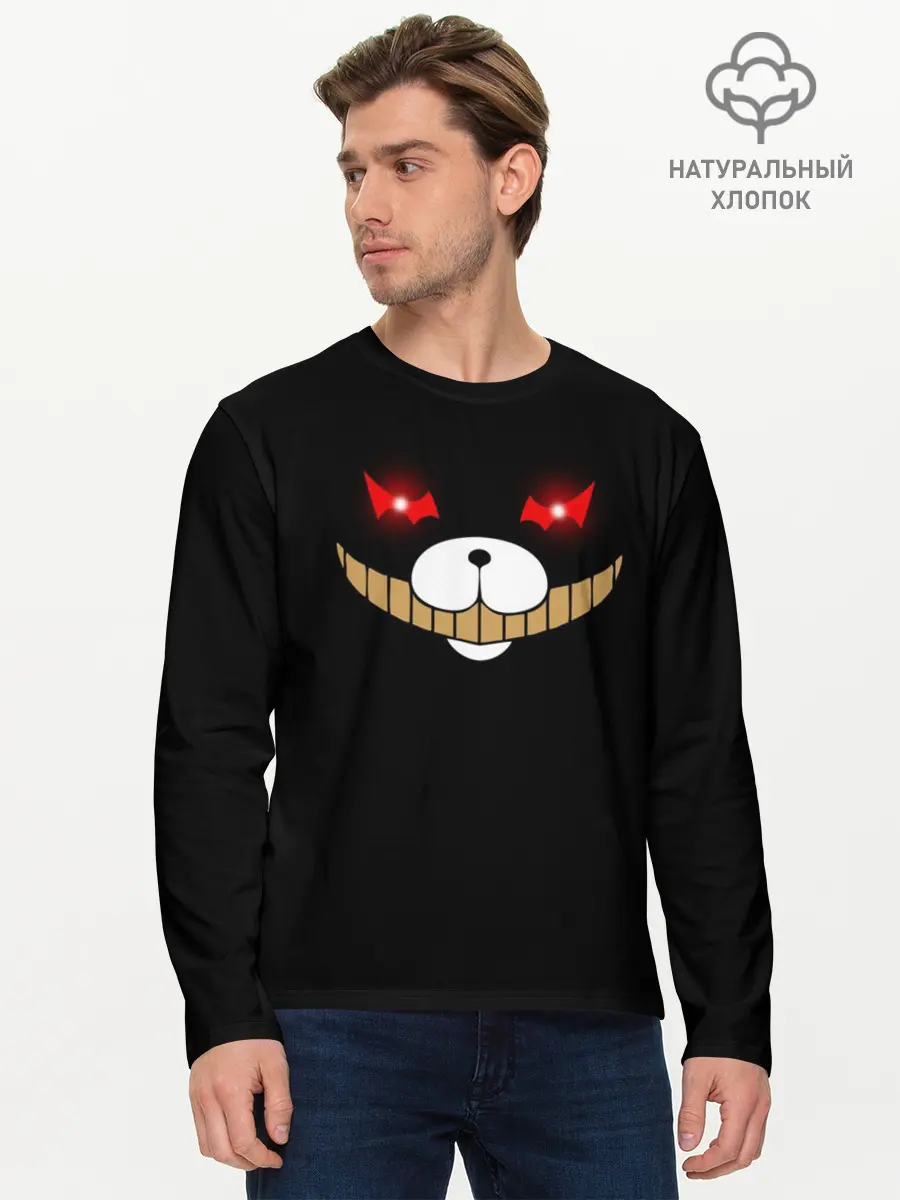 Мужской лонгслив базовый / KUROKUMA на черном (P007_P004ooo1608731, P004ooo1608731)
