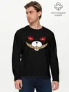 Мужской лонгслив базовый / KUROKUMA на черном (P007_P004ooo1608731, P004ooo1608731)