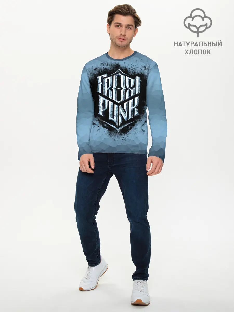 Мужской лонгслив базовый / Frostpunk Logo (P007_P004ooo1612851, P004ooo1612851)