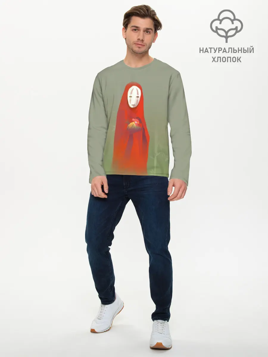 Мужской лонгслив базовый / Каонаси с петухом (P007_P004ooo1612737, P004ooo1612737)