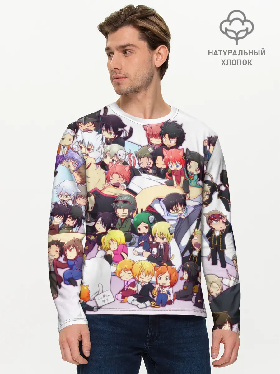 Мужской лонгслив базовый / Full Gintama (P007_P004ooo1614781, P004ooo1614781)