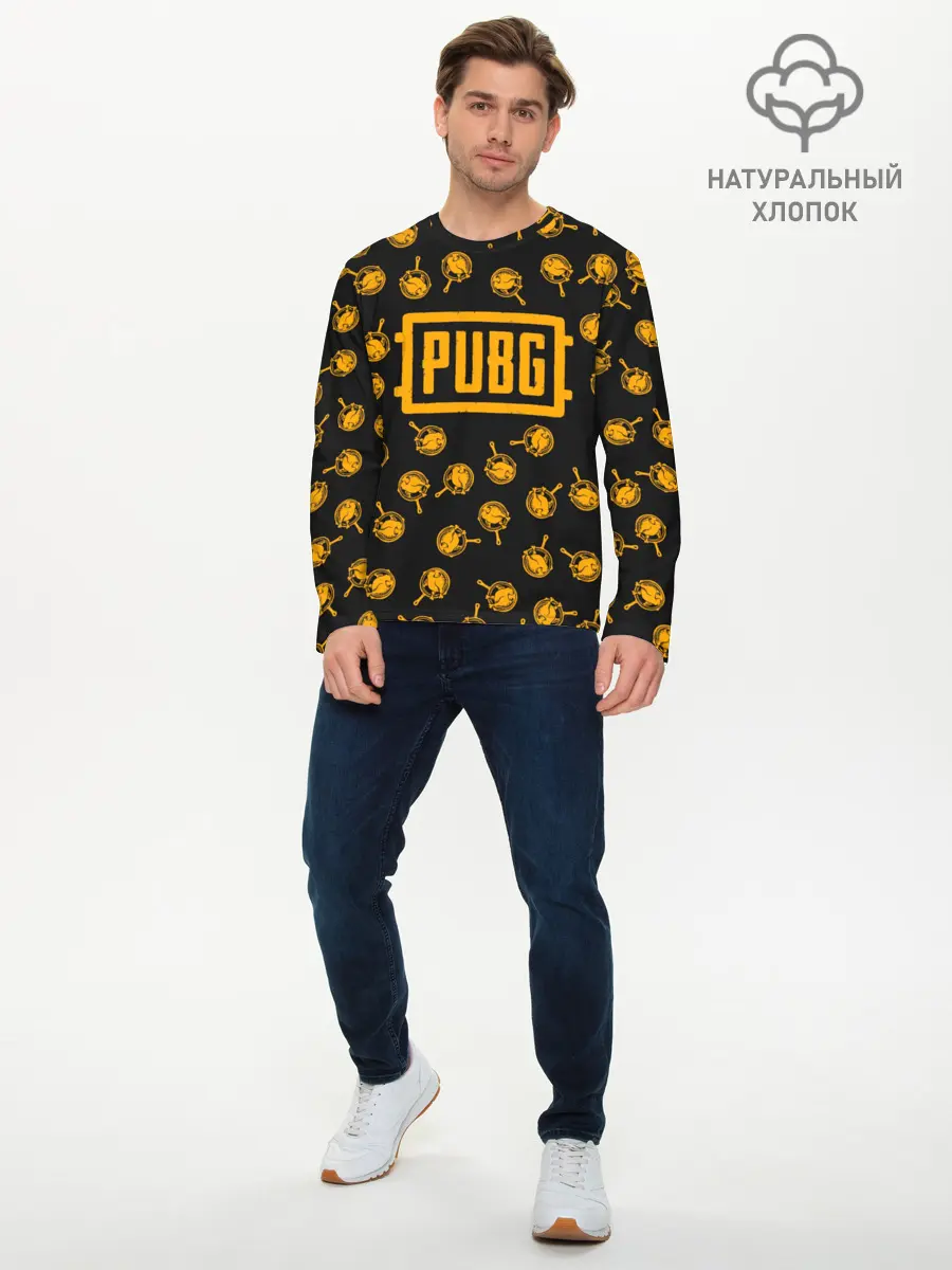 Мужской лонгслив базовый / PUBG CHIKEN | ПАБГ КУРИЦА (P007_P004ooo1614463, P004ooo1614463)