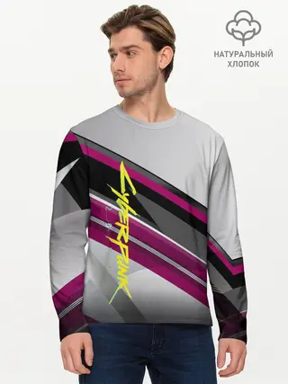 Мужской лонгслив базовый / Cyber Punk 2077 (P007_P004ooo1616935, P004ooo1616935)