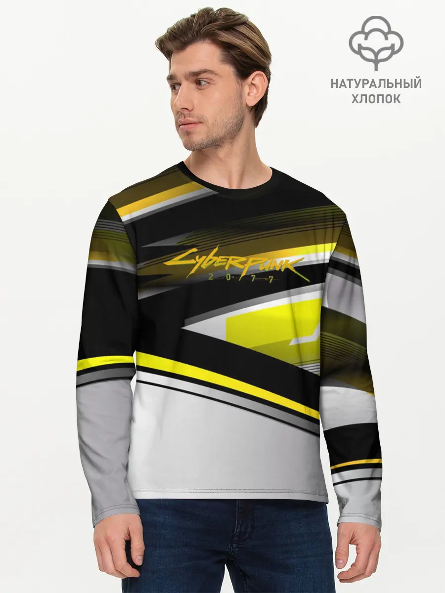 Мужской лонгслив базовый / CyberPunk 2077 (P007_P004ooo1616939, P004ooo1616939)