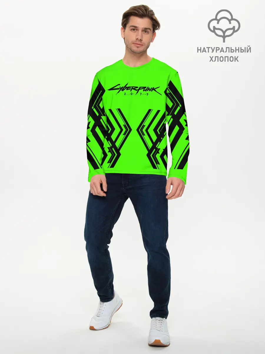 Мужской лонгслив базовый / CyberPunk 2077 (P007_P004ooo1616975, P004ooo1616975)