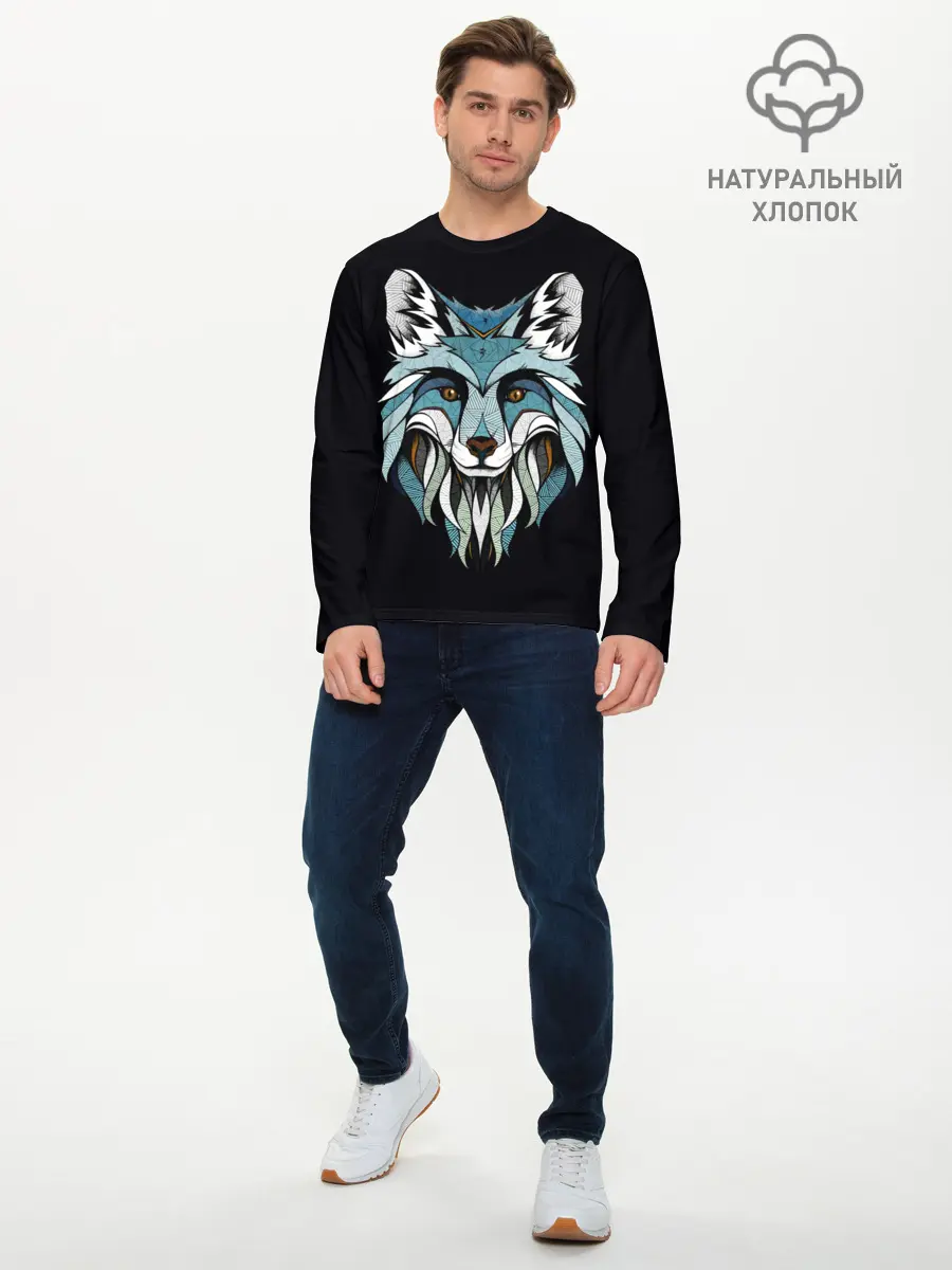 Мужской лонгслив базовый / Лис (P007_P004ooo1621597, P004ooo1621597)