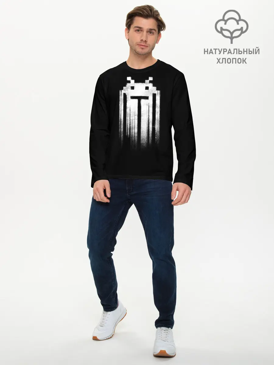 Мужской лонгслив базовый / Space Invaders (P007_P004ooo1622319, P004ooo1622319)