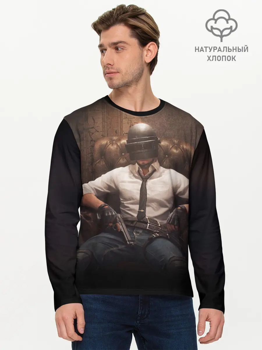 Мужской лонгслив базовый / PUBG | ПАБГ (P007_P004ooo1624713, P004ooo1624713)