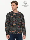 Мужской лонгслив базовый / Черные снеговики (P007_P004ooo1626633, P004ooo1626633)