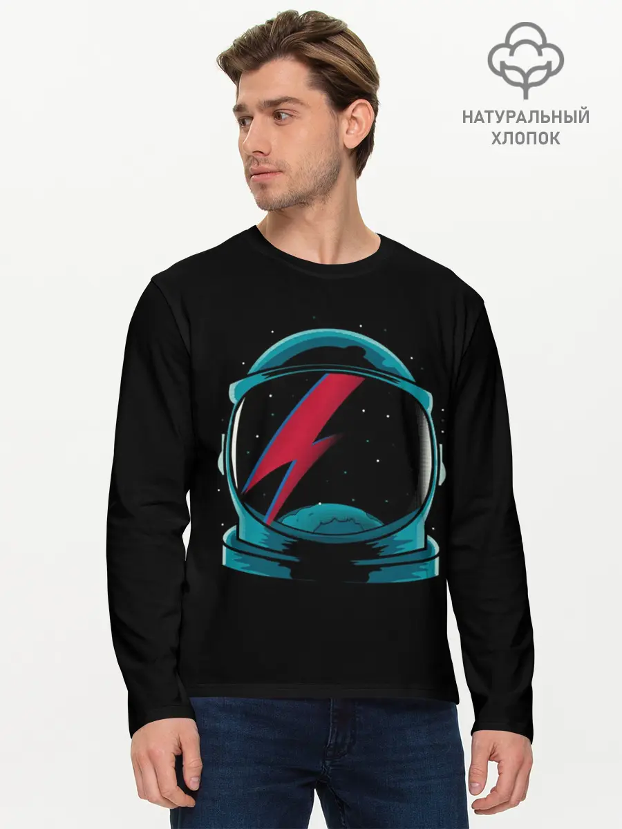 Мужской лонгслив базовый / Space Bowie (P007_P004ooo1625587, P004ooo1625587)