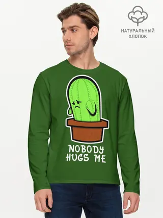 Мужской лонгслив базовый / Nobody Hugs Me